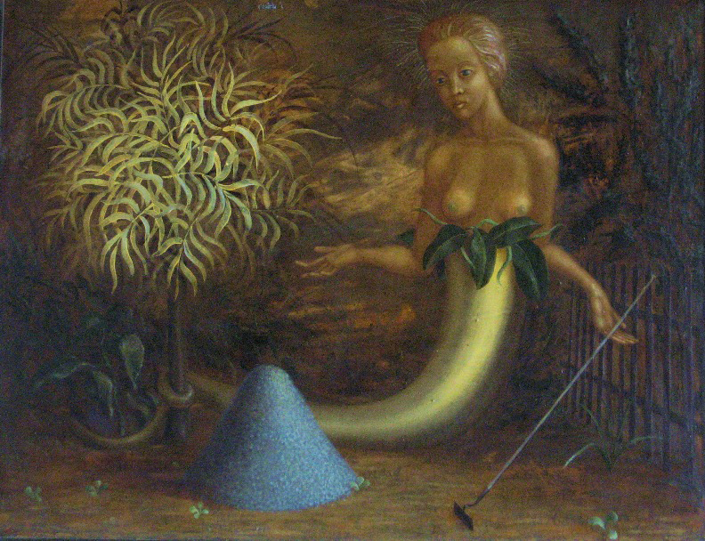 Садовница. Gardeness. oil on canvas, 80х97, 1996